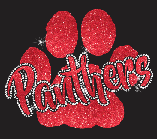 Panthers Paw CO Vinyl and Rhinestone Transfer